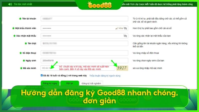 Hướng dẫn từng bước đăng ký good88 cho newbie