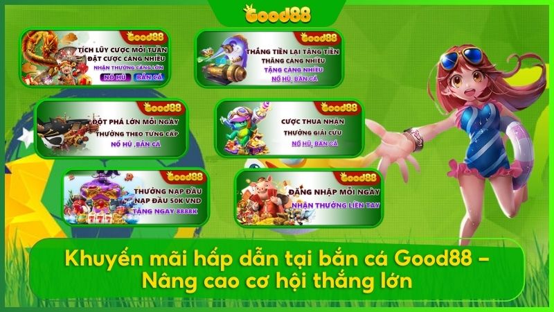 Nhà cái Good88 luôn dành nhiều chương trình ưu đãi đặc biệt cho người đam mê săn cá