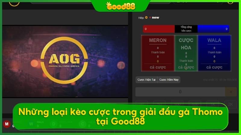 Những loại kèo cược trong giải đấu gà Thomo tại Good88